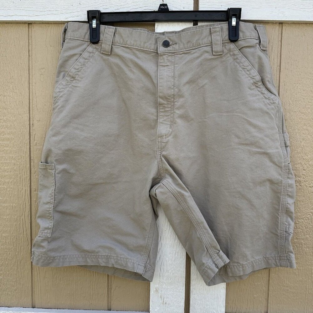 Carhartt Tan Canvas Work Carpenter Loose Fit Utility Shorts B147 Men’s Size 40